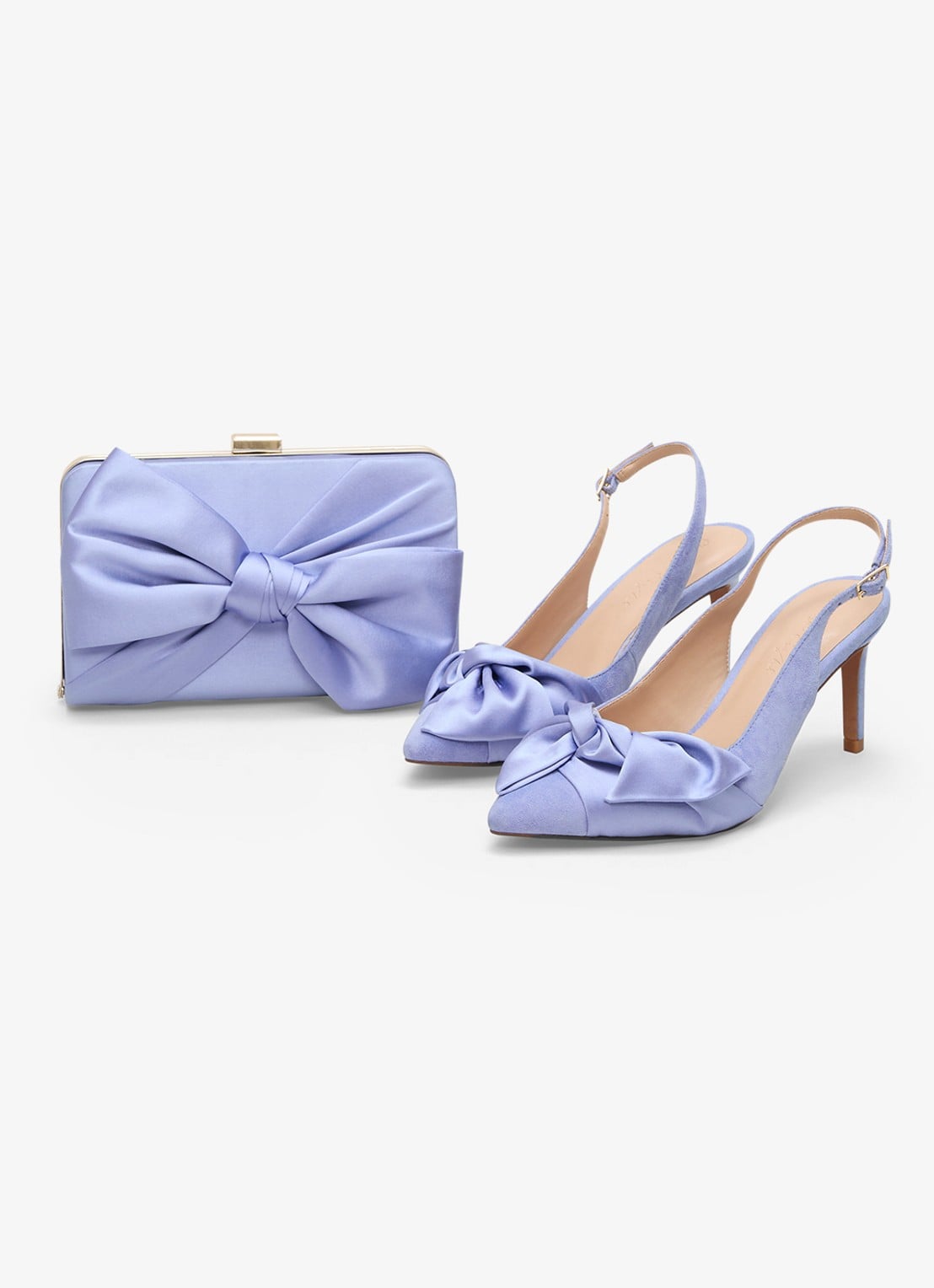 Phase Eight Slingback van suède - detail 4 staalblauw