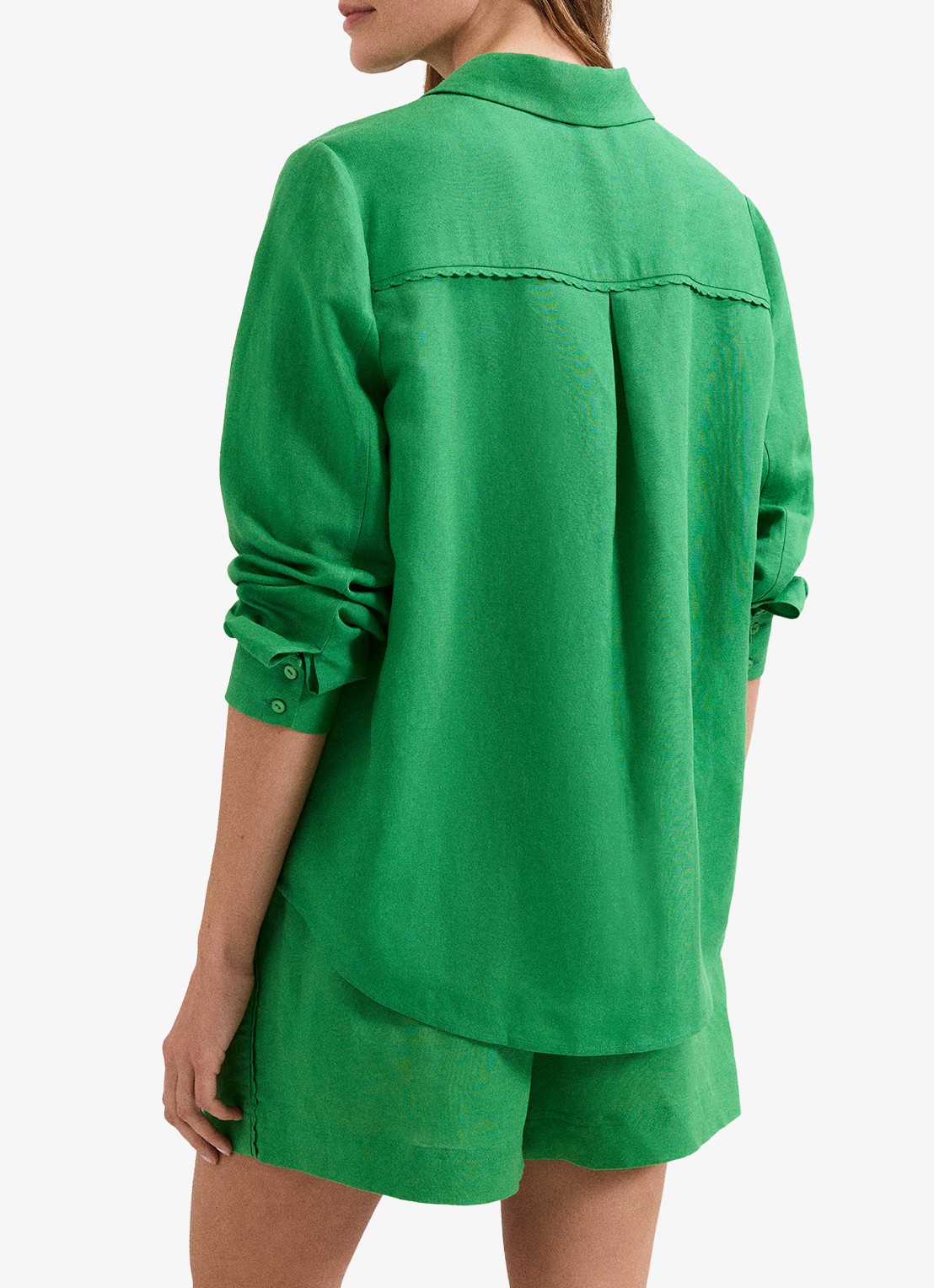 Phase Eight Sloane blouse in linnenblend - achterkant 3 groen