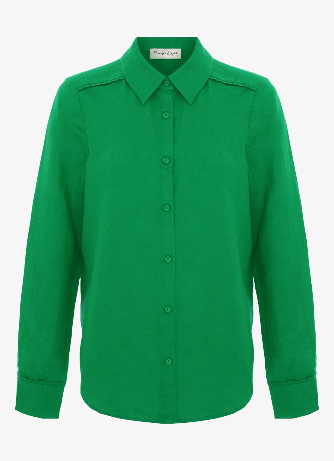Phase Eight Sloane blouse in linnenblend - voorkant groen
