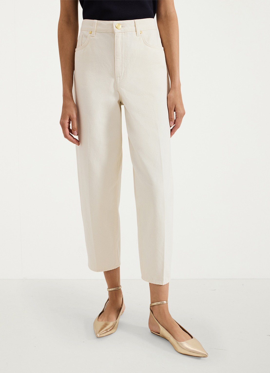 Phase Eight Sophia Barell high waist tapered jeans - detail 4 gebroken wit