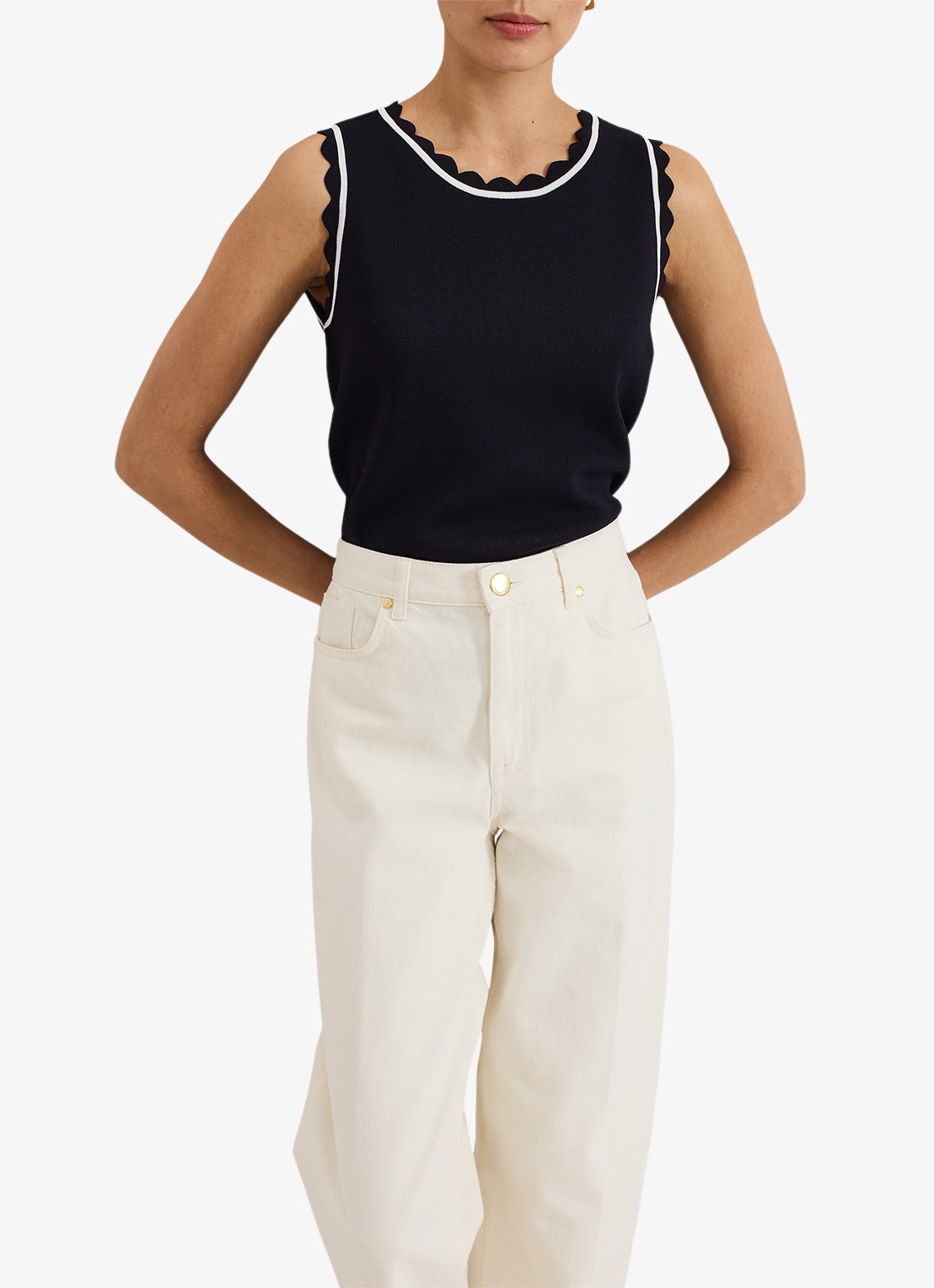 Phase Eight Sophia Barell high waist tapered jeans - detail 5 gebroken wit