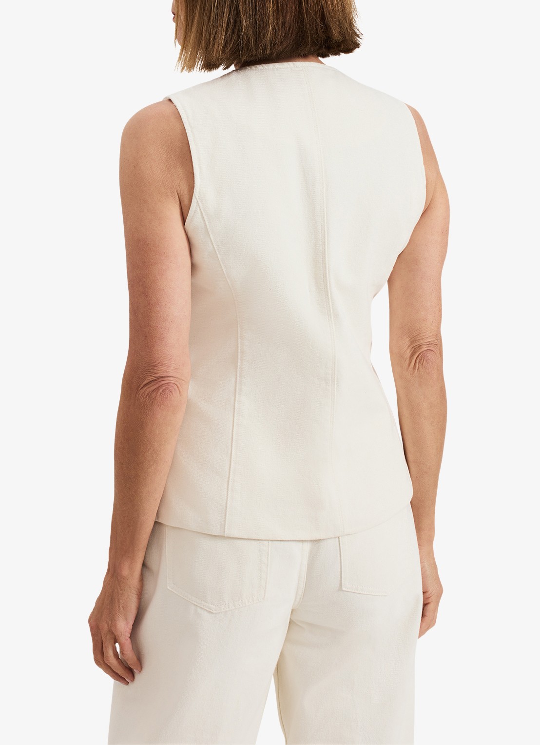 Phase Eight Sophia gilet met paspelzakken - achterkant 7 ivoor