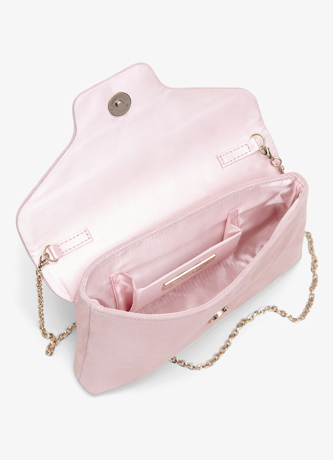 Phase Eight Sparkle clutch van suède met strass - achterkant 8 oudroze