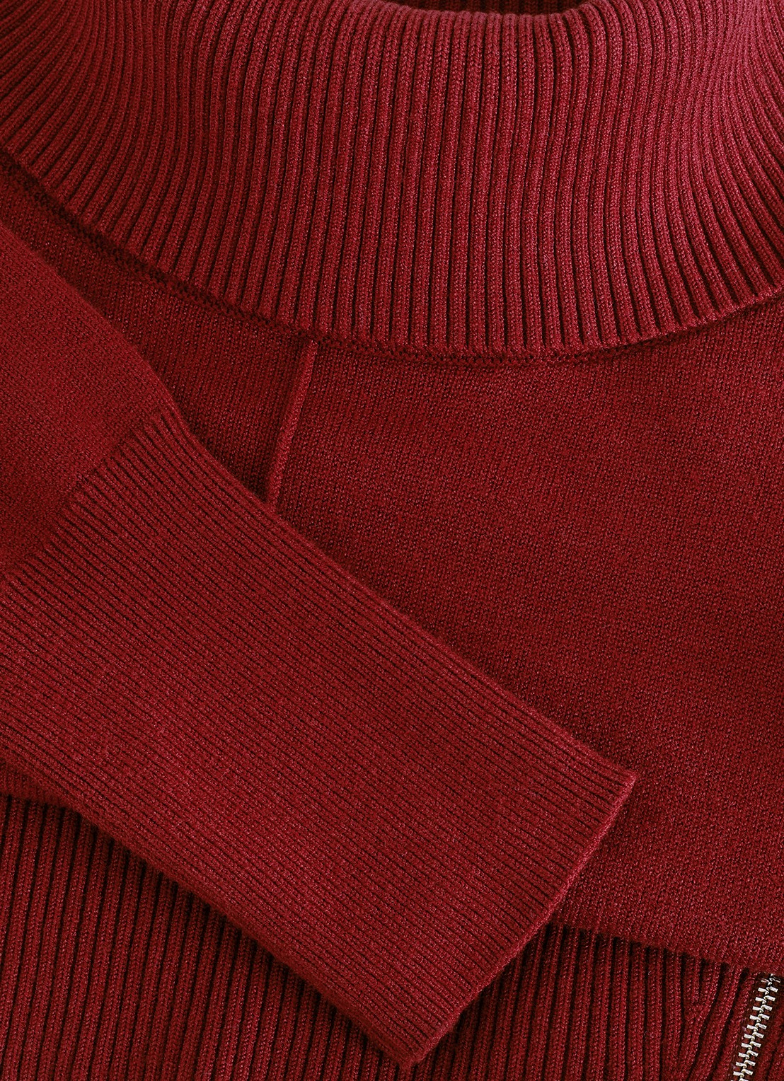 Phase Eight Steph fijngebreide coltrui met ritsdetail - detail 5 roestbruin