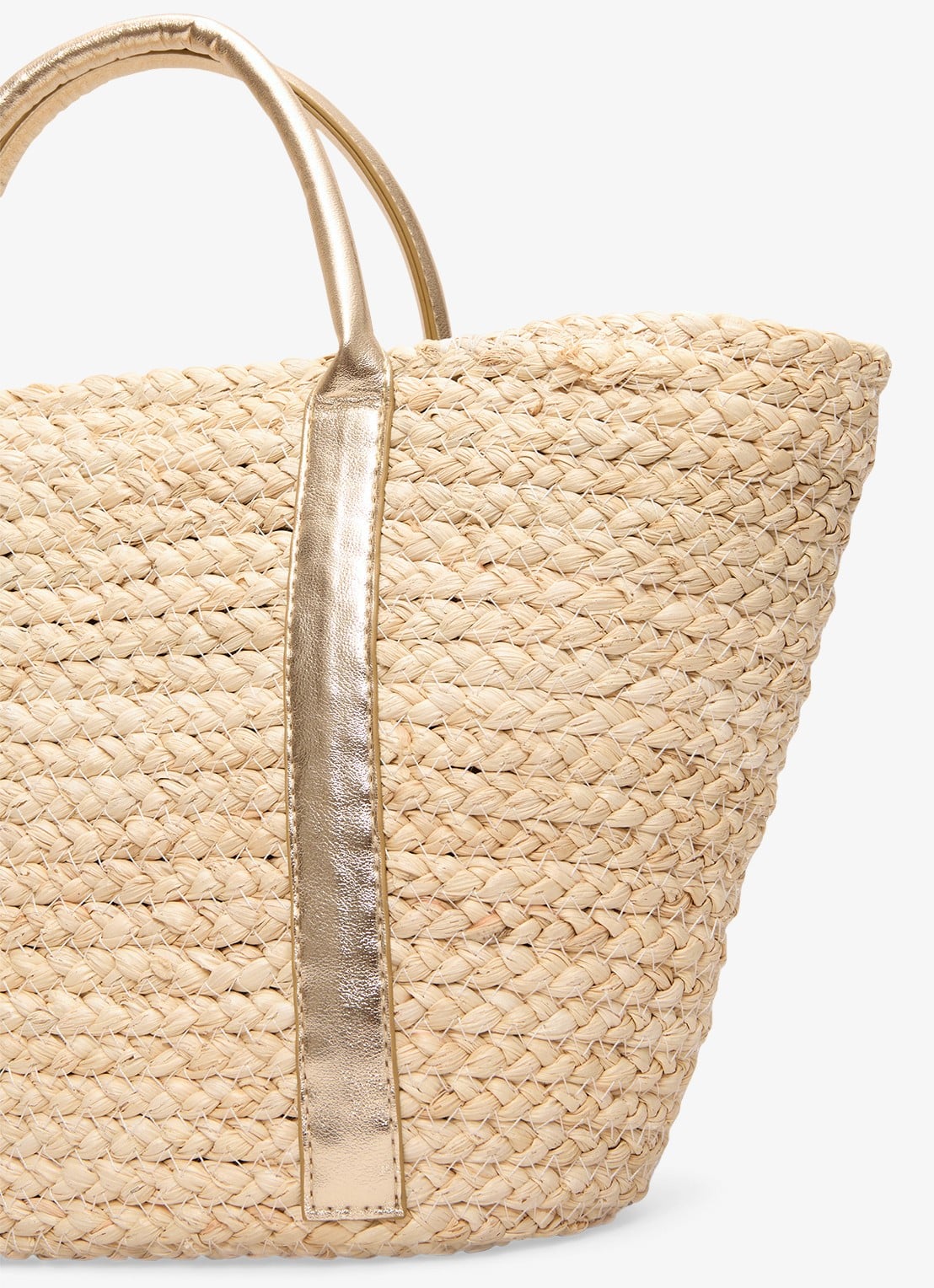Phase Eight Strandtas met gevlochten detail - detail 3 beige