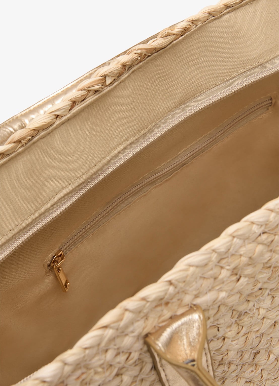 Phase Eight Strandtas met gevlochten detail - detail 4 beige