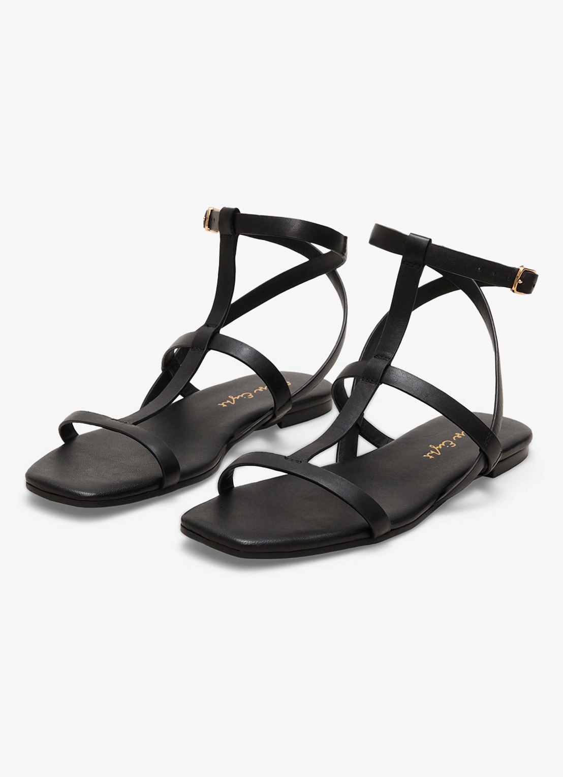 Phase Eight Strappy Flat Sandals - detail 4 zwart