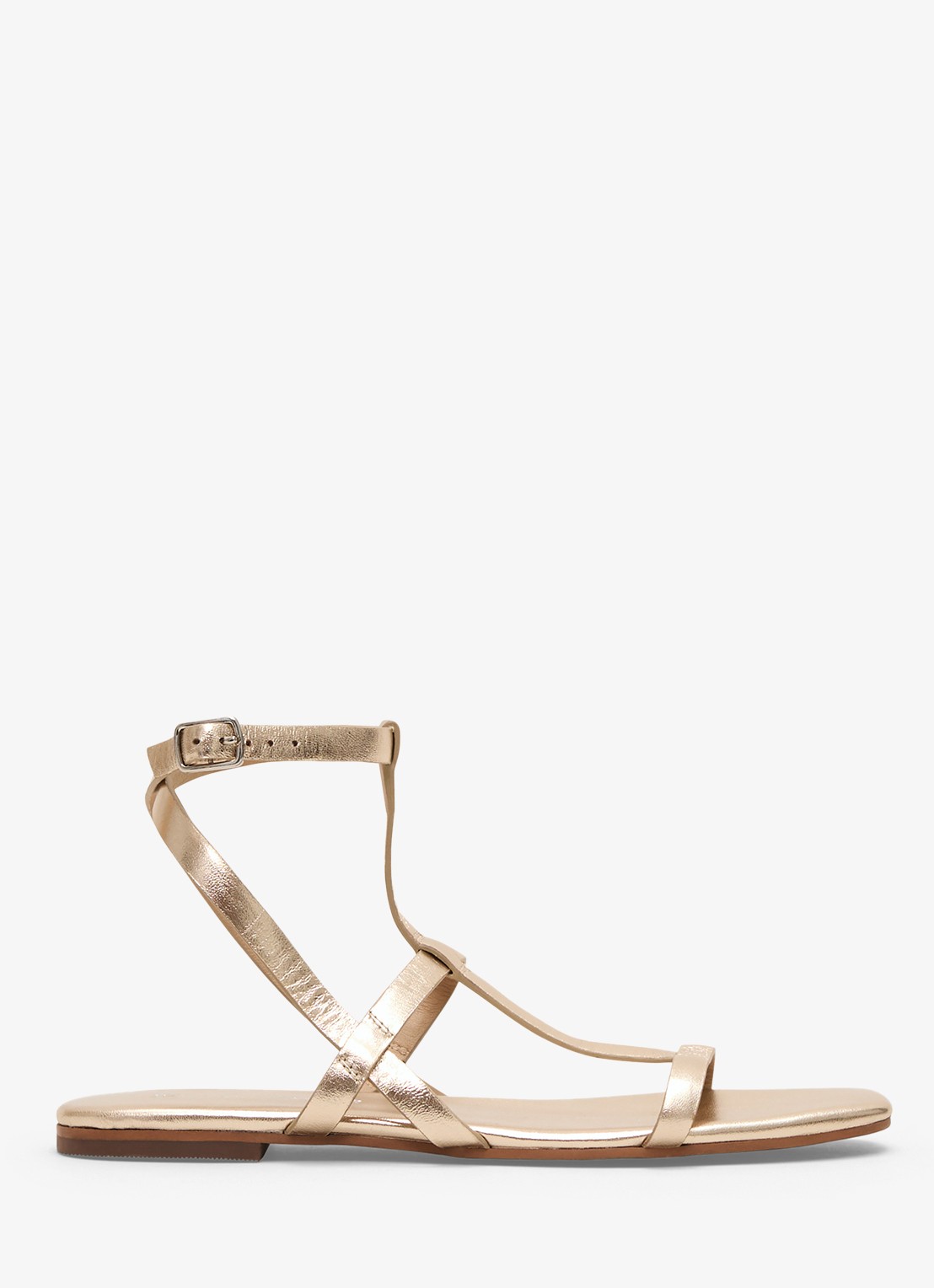 Phase Eight Strappy Flat Sandals - voorkant 5 goud