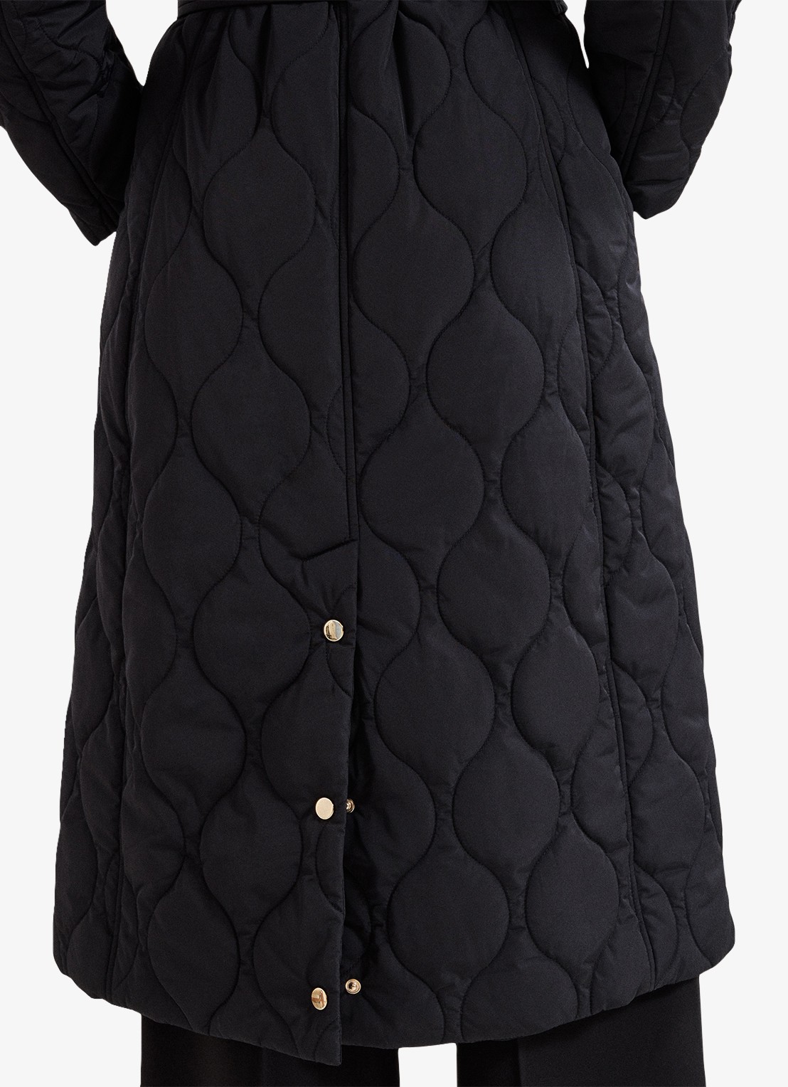 Phase Eight Sukie puffer jas met strikceintuur - detail 5 zwart