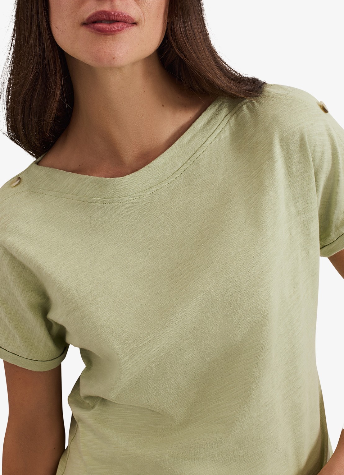 Phase Eight Suzie T-shirt met knoopdetail - detail 4 khaki