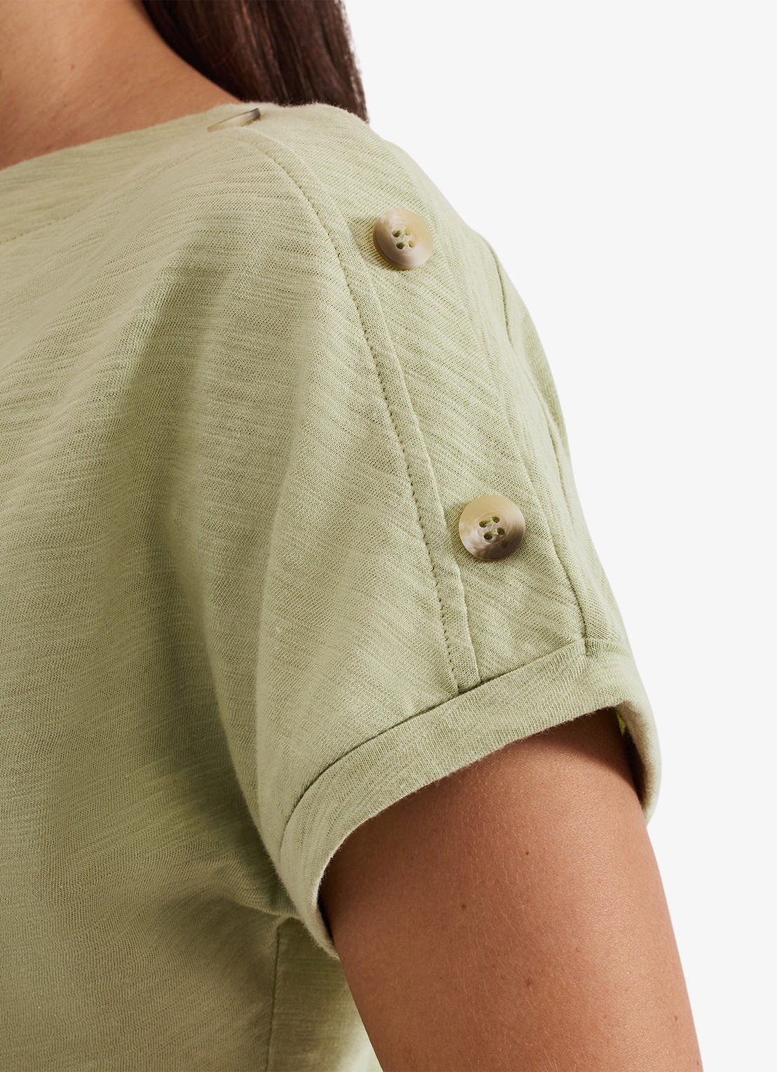 Phase Eight Suzie T-shirt met knoopdetail - detail 5 khaki