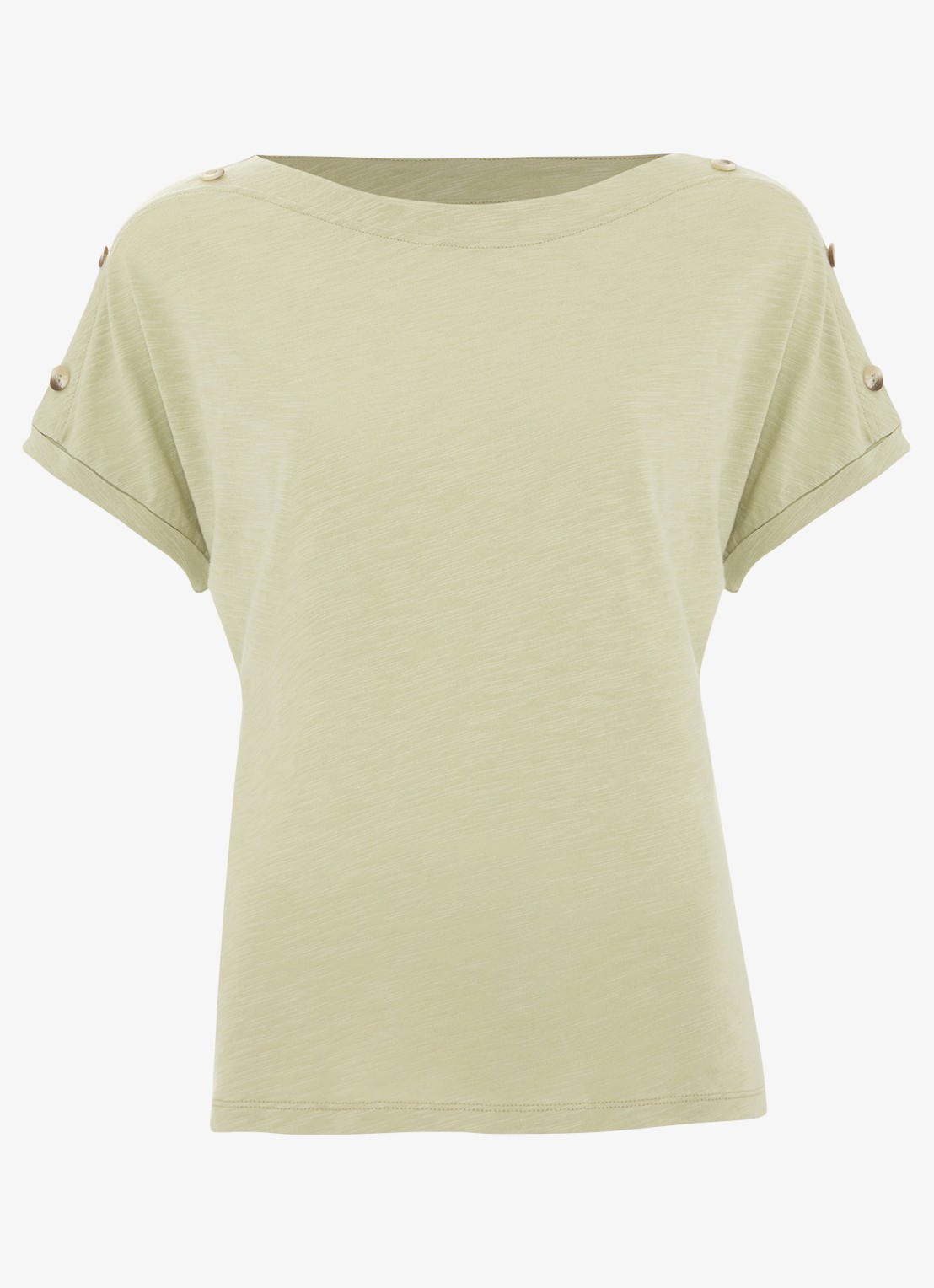 Phase Eight Suzie T-shirt met knoopdetail - voorkant khaki