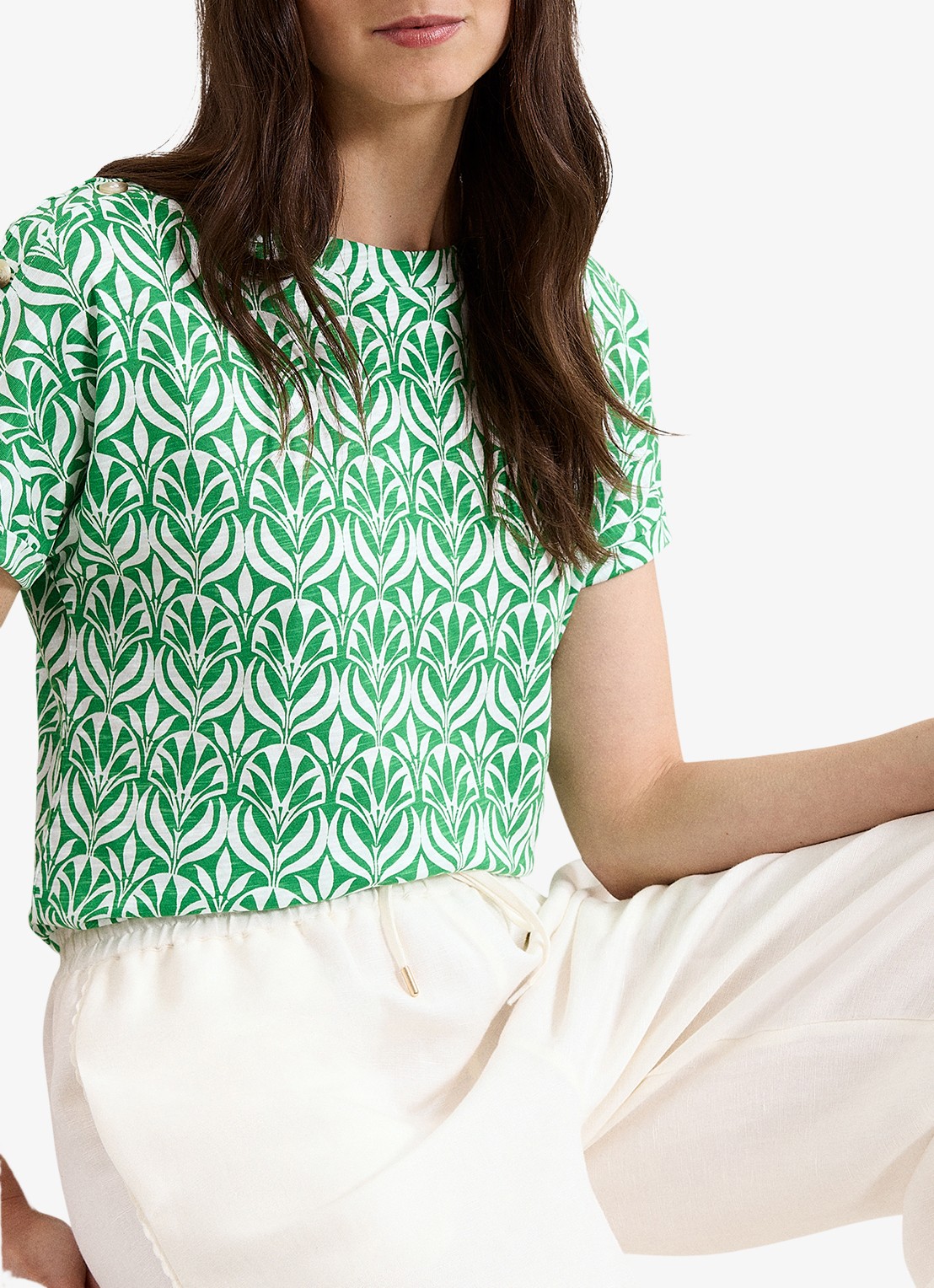 Phase Eight Suzie T-shirt met print - detail 4 groen