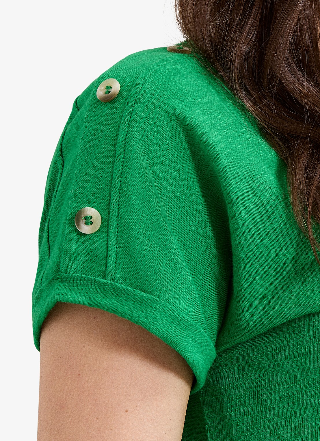 Phase Eight Suzie T-shirt met ronde hals - detail 3 groen
