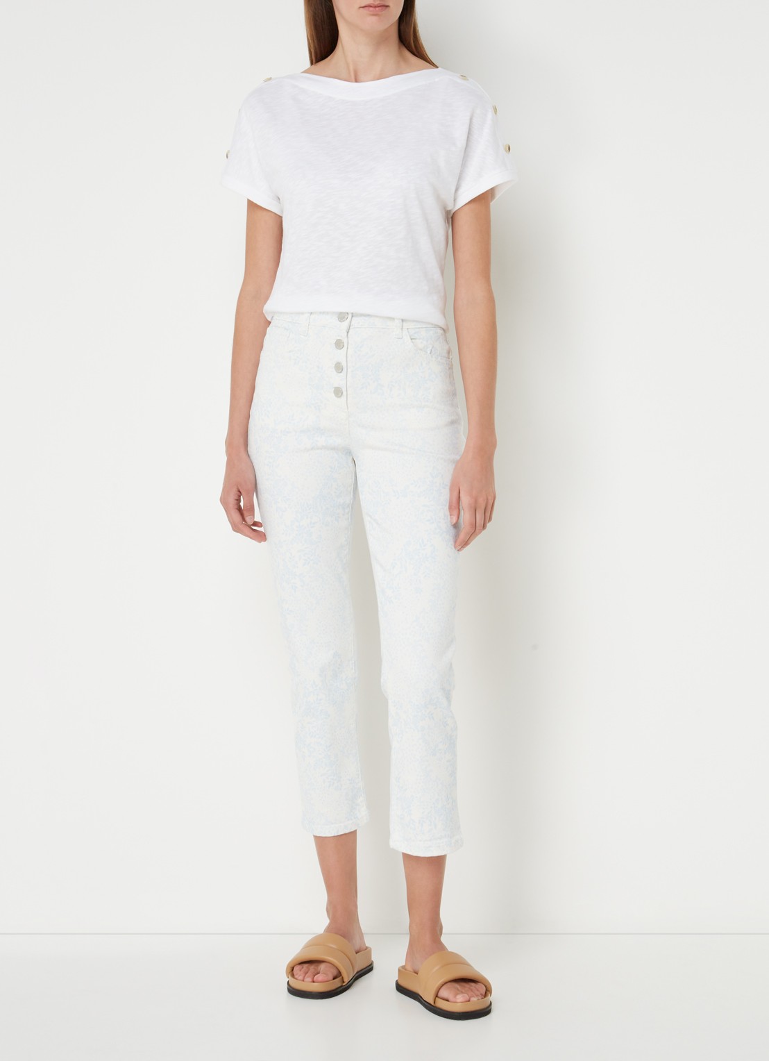 Phase Eight Suzie top met gemêleerd dessin  - voorkant 2 wit