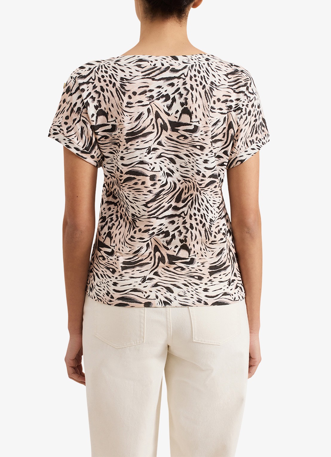 Phase Eight Suzie top met print - achterkant 3 beige