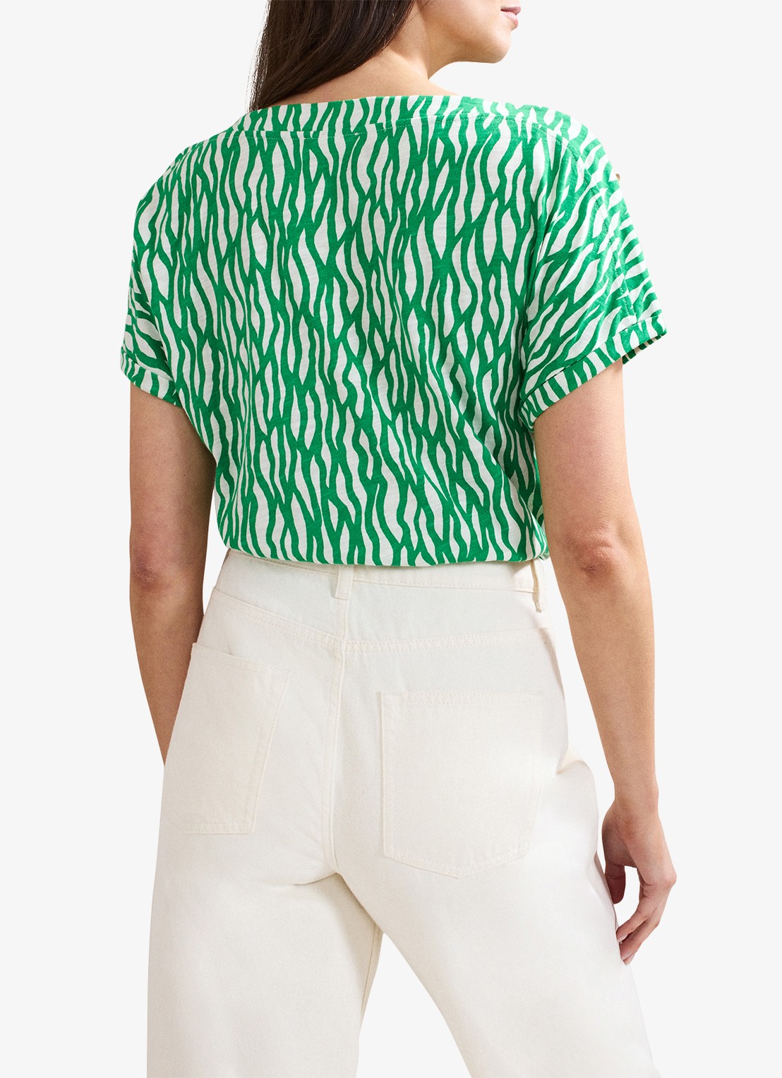Phase Eight Suzie top met print - achterkant 4 groen