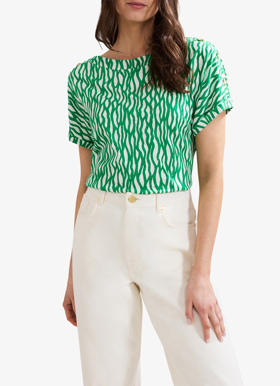 Phase Eight Suzie top met print - detail 5 groen