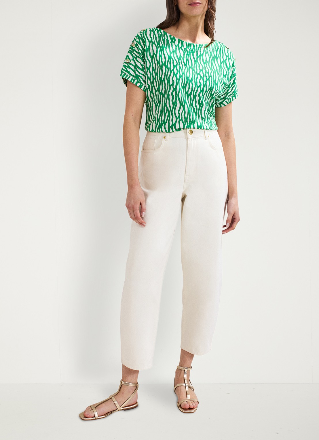 Phase Eight Suzie top met print - voorkant 2 groen