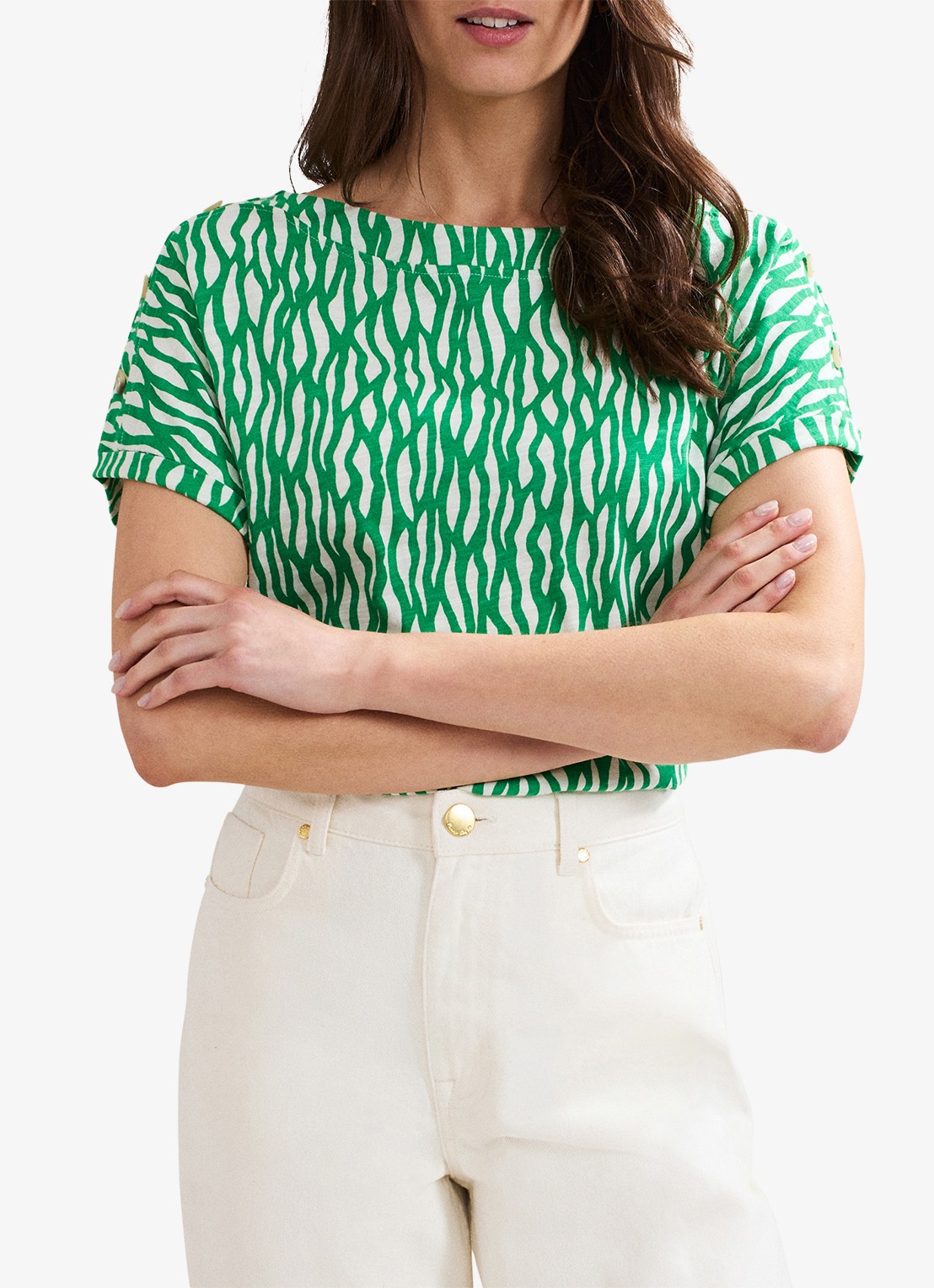 Phase Eight Suzie top met print - voorkant 3 groen