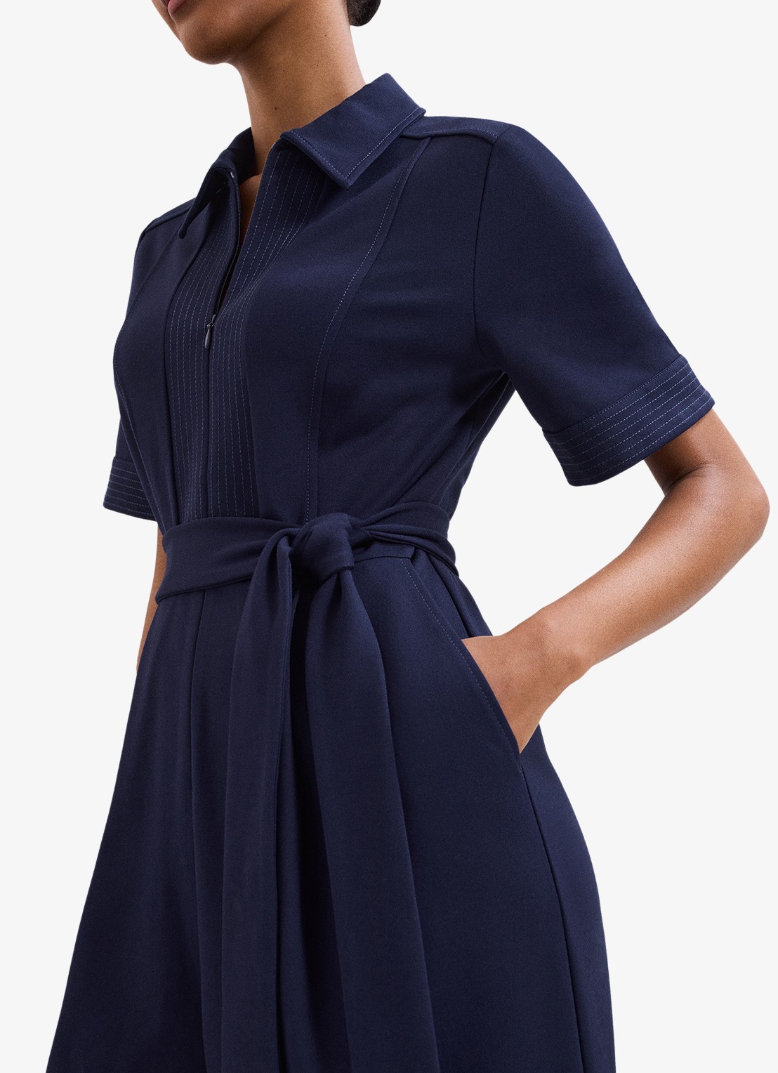 Phase Eight Tabitha wide leg jumpsuit met strikceintuur - detail 6 blauw