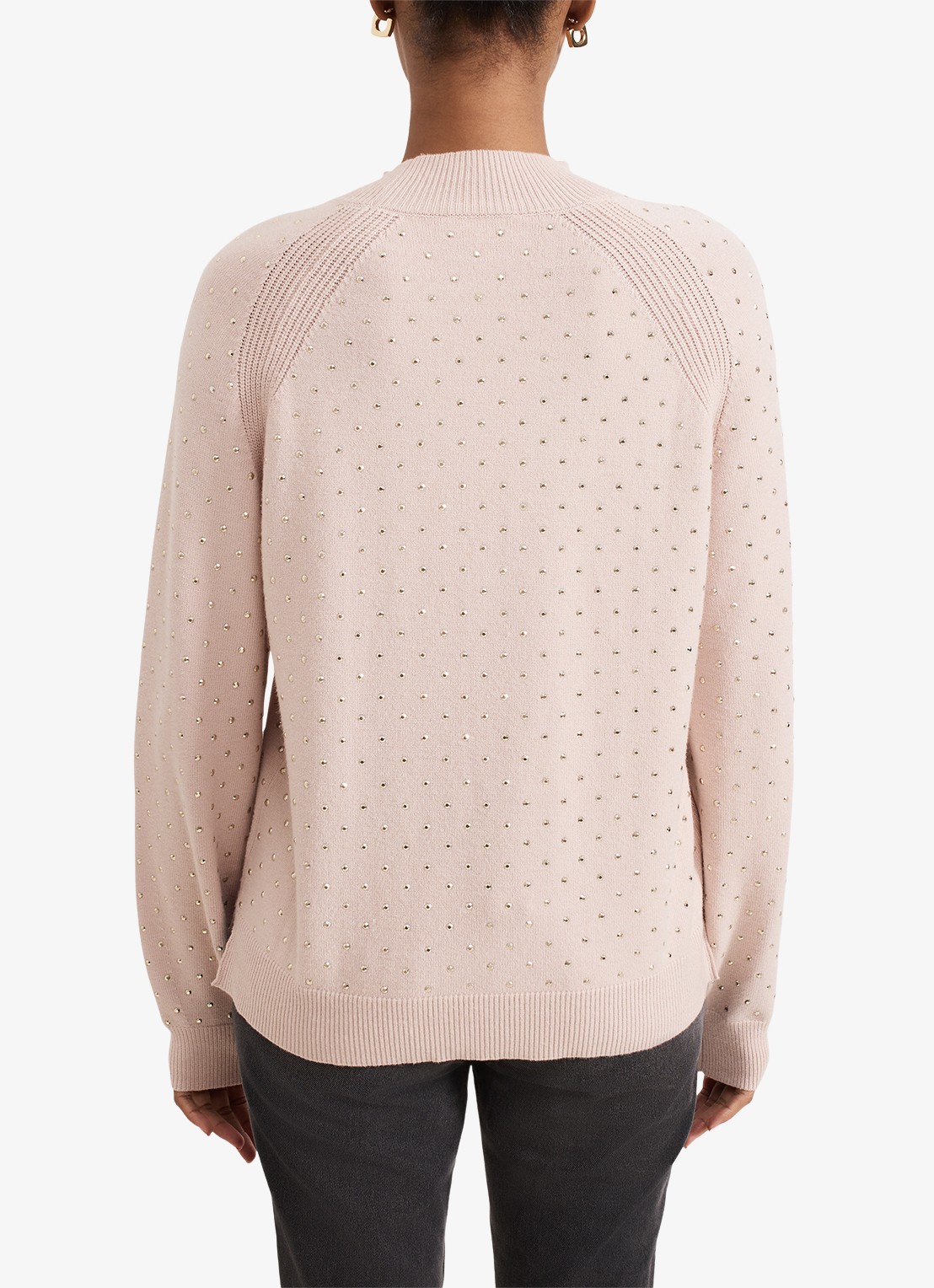 Phase Eight Tala fijngebreide trui met studs   - achterkant 3 roze