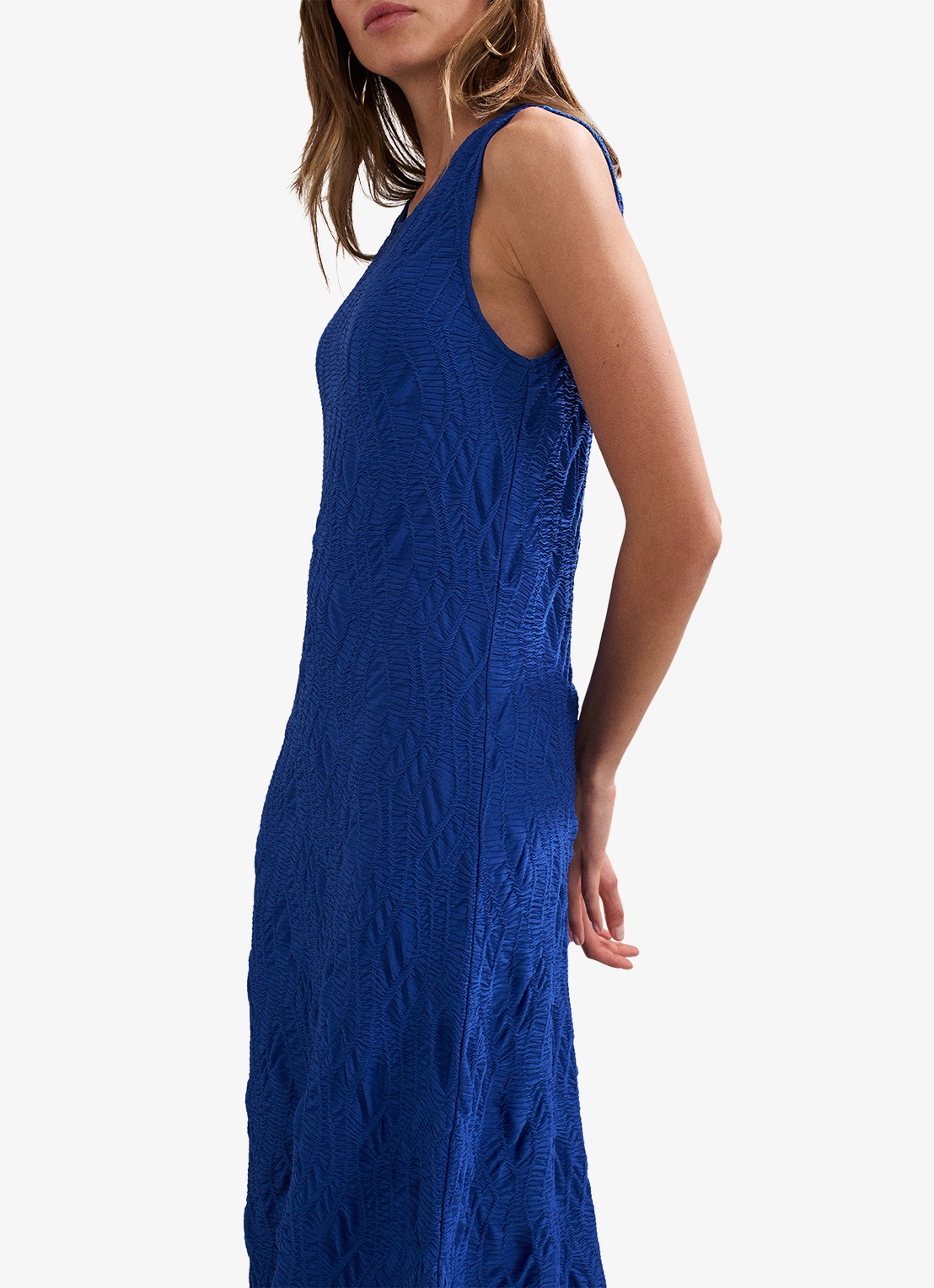 Phase Eight Talia midi jurk met structuur - detail 4 donkerblauw
