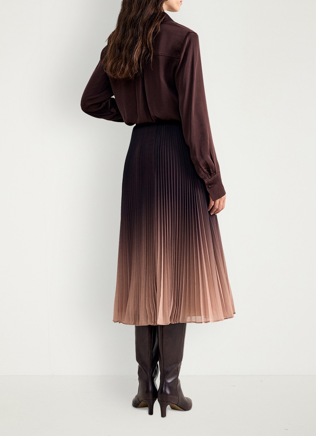 Phase Eight Tallulah midi rok met ombré-effect - achterkant 7 multicolor