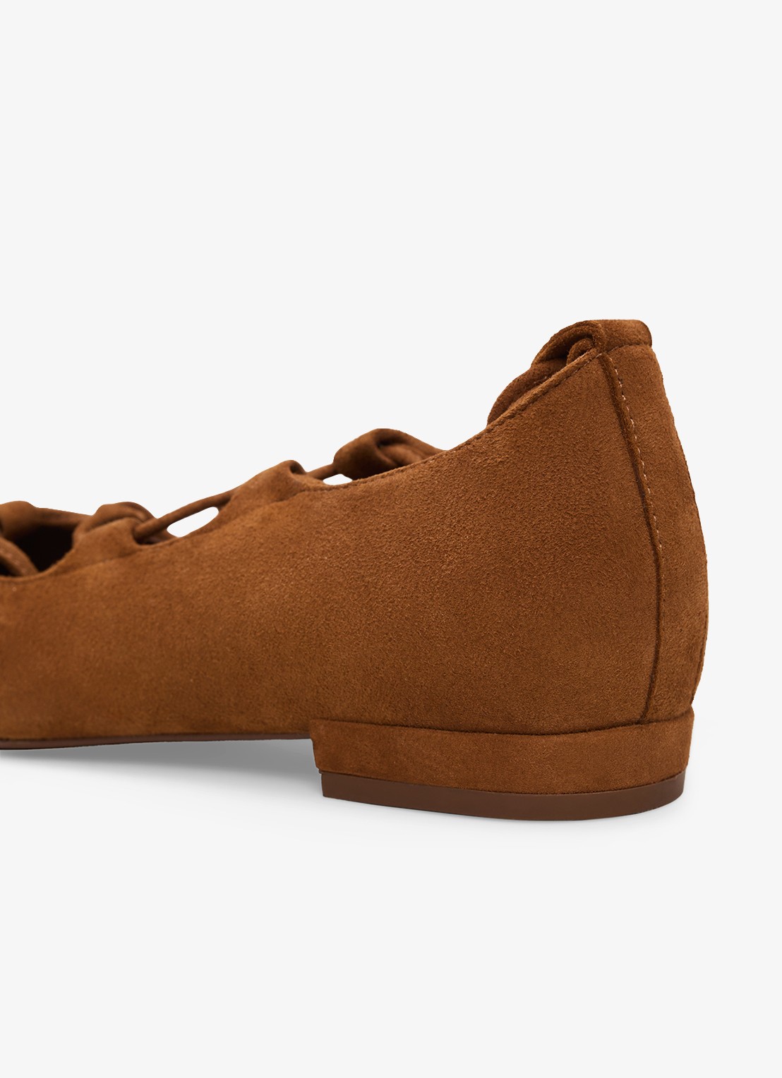 Phase Eight Tan Tie ballerina van geitenleer - achterkant bruin