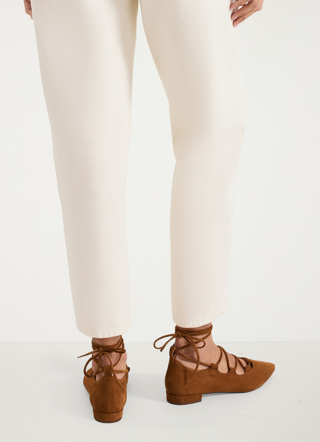 Phase Eight Tan Tie ballerina van geitenleer - detail 5 bruin
