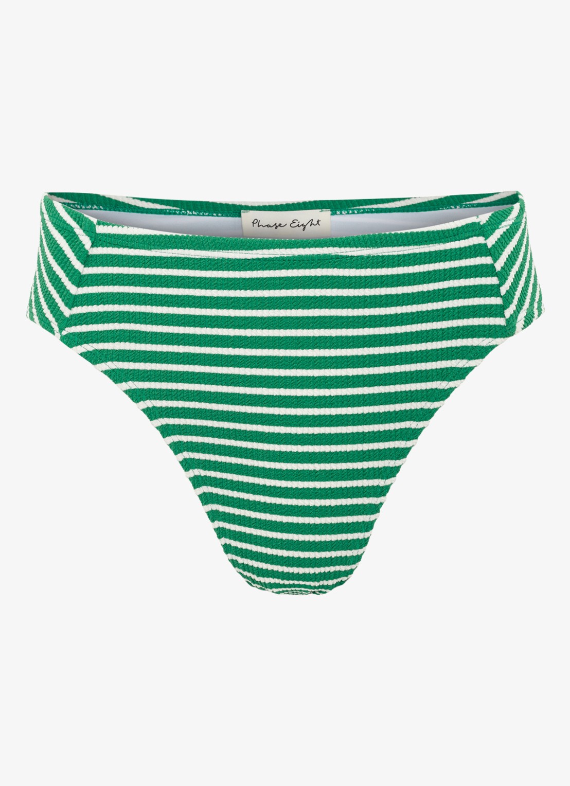 Phase Eight Tankini bikinislip met streepprint en structuur - voorkant groen
