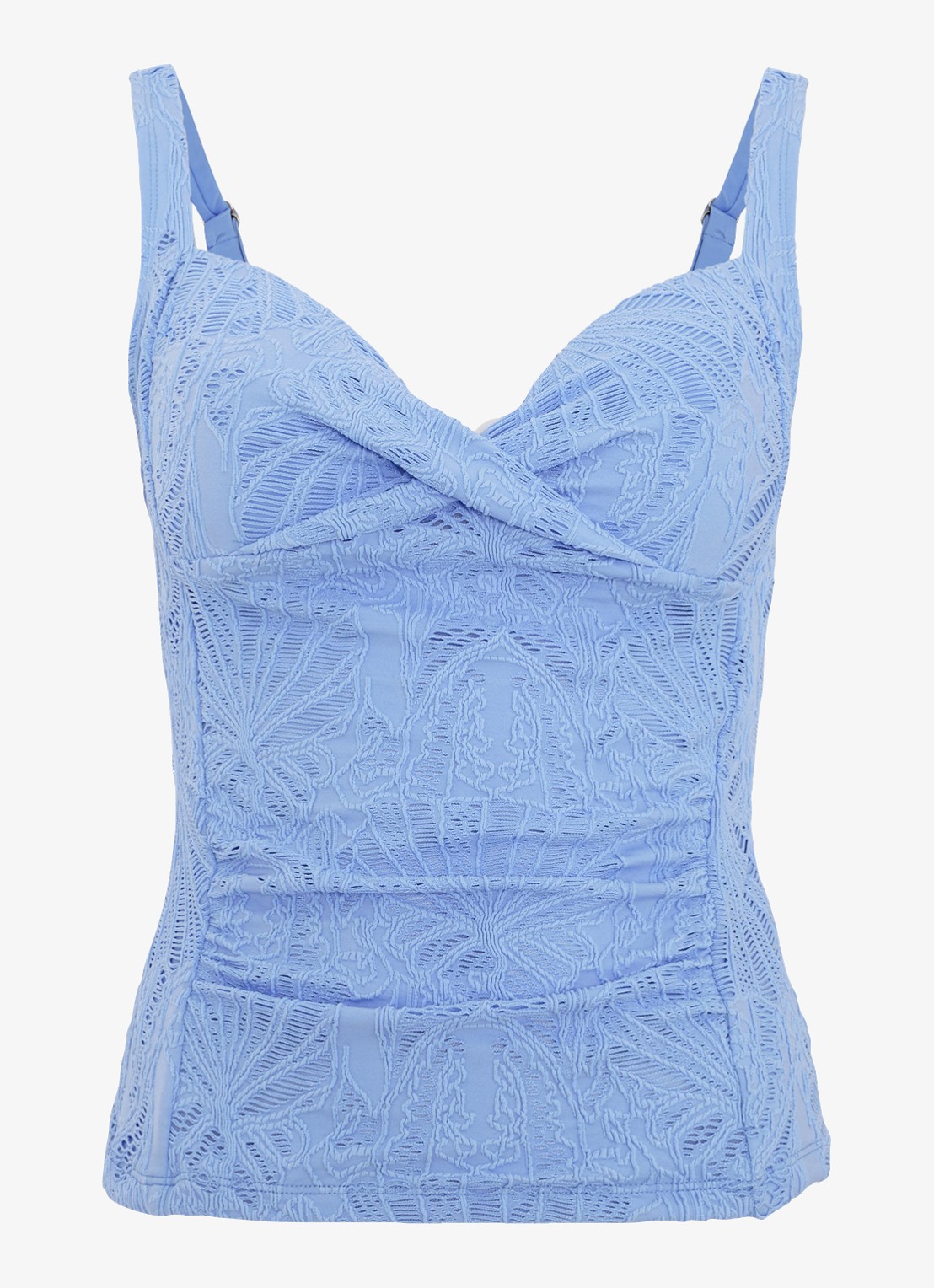 Phase Eight Tankini met broderie  - voorkant 2 lichtblauw