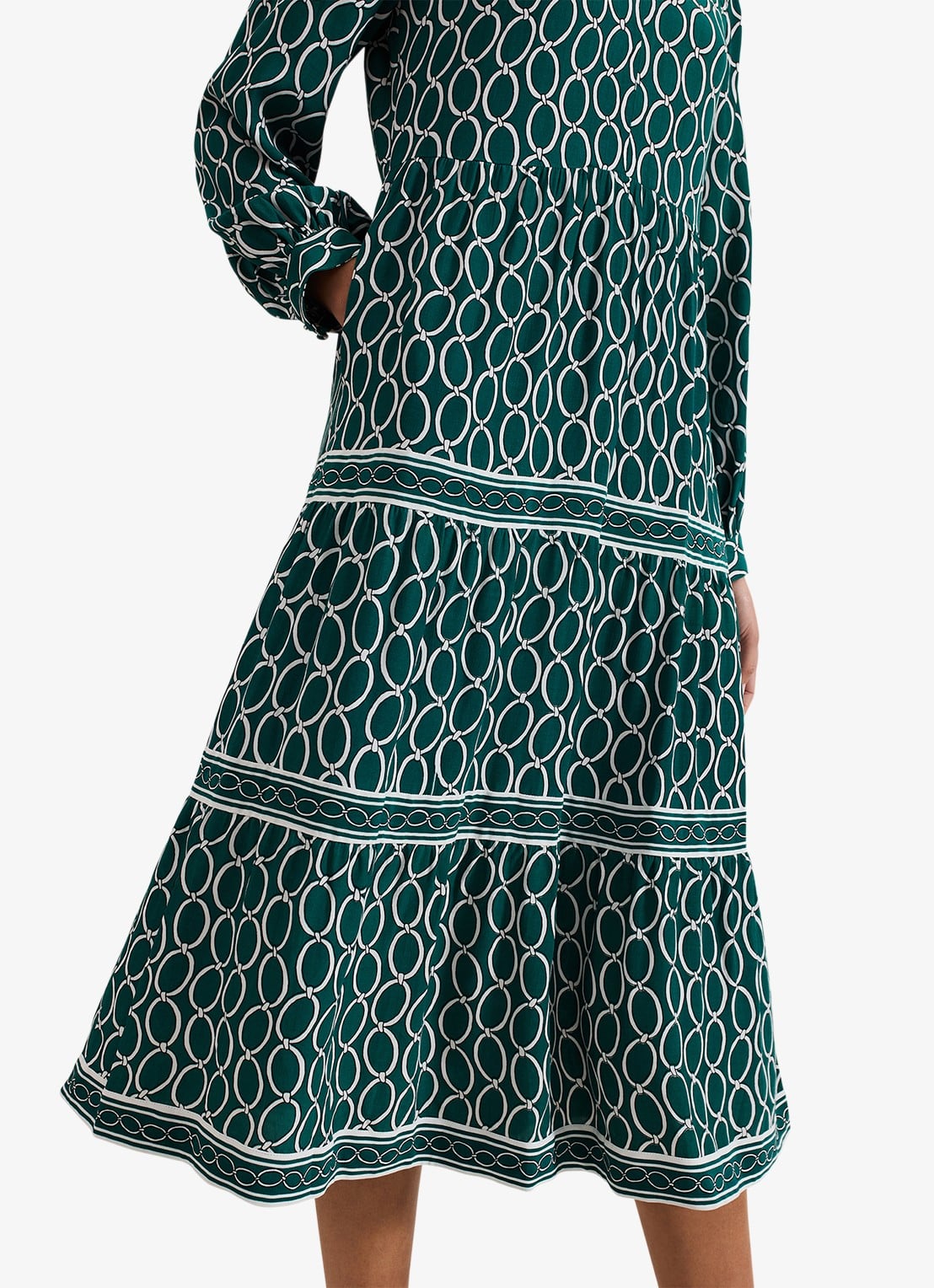 Phase Eight Tiered midi tuniekjurk met steekzakken - detail 6 donkergroen