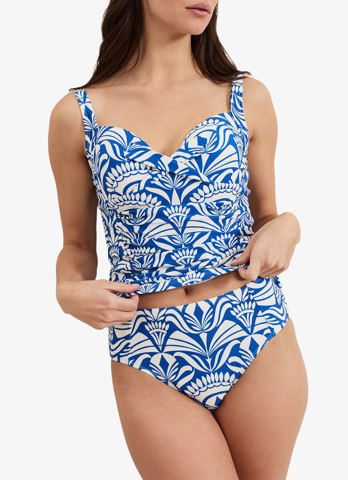 Phase Eight Tile bikinislip met print - detail blauw