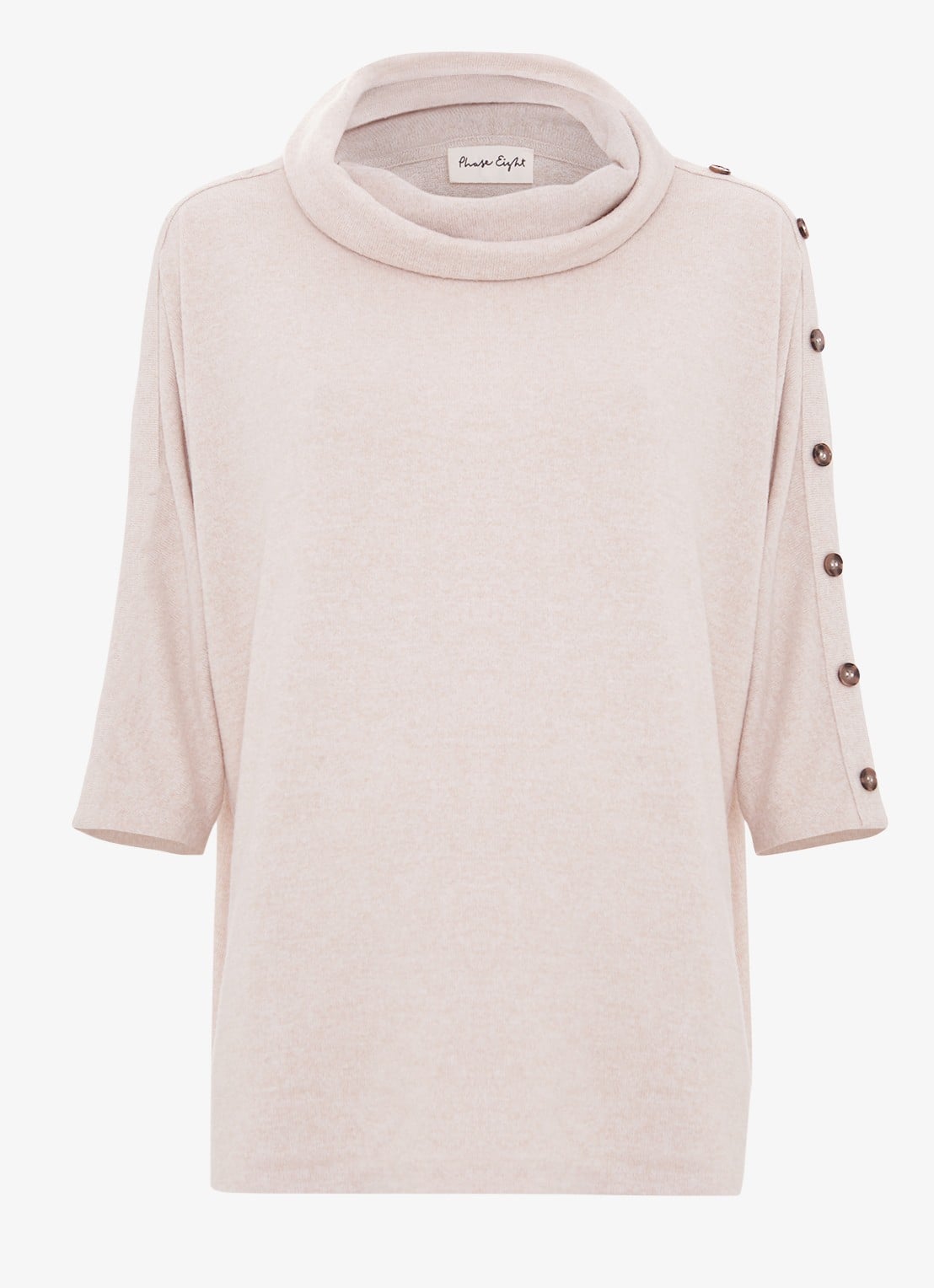 Phase Eight Toni top met opstaande kraag - voorkant 6 beige