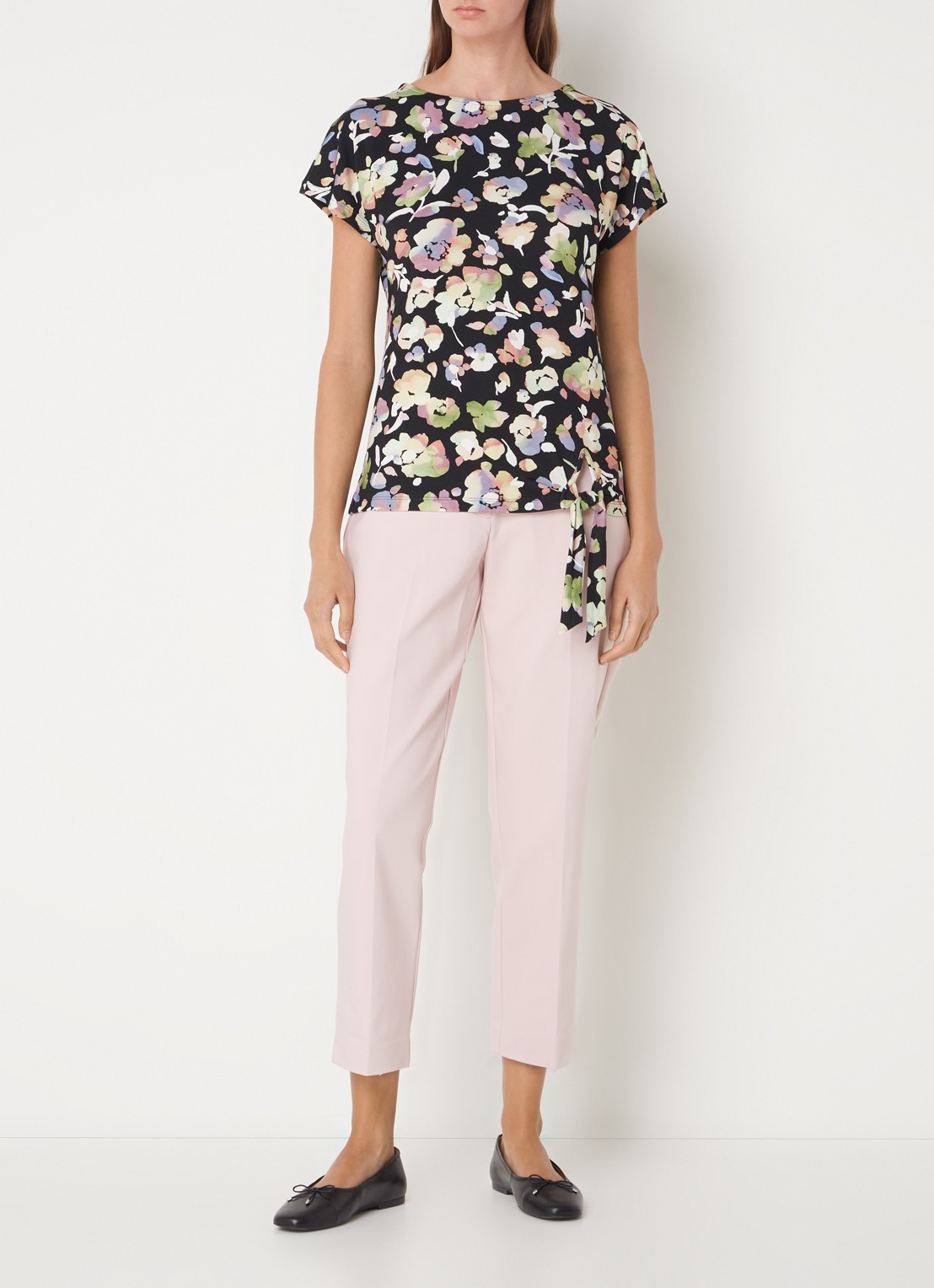 Phase Eight Ulrica high waist cropped tapered fit pantalon met stretch - voorkant 3 oudroze