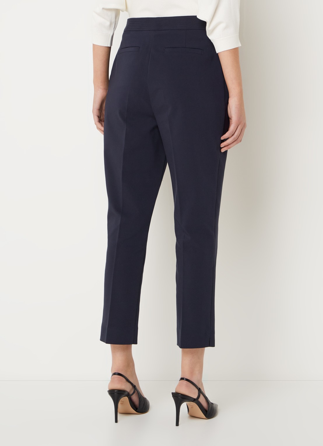 Phase Eight Ulrica high waist tapered fit cropped chino  - achterkant 4 donkerblauw