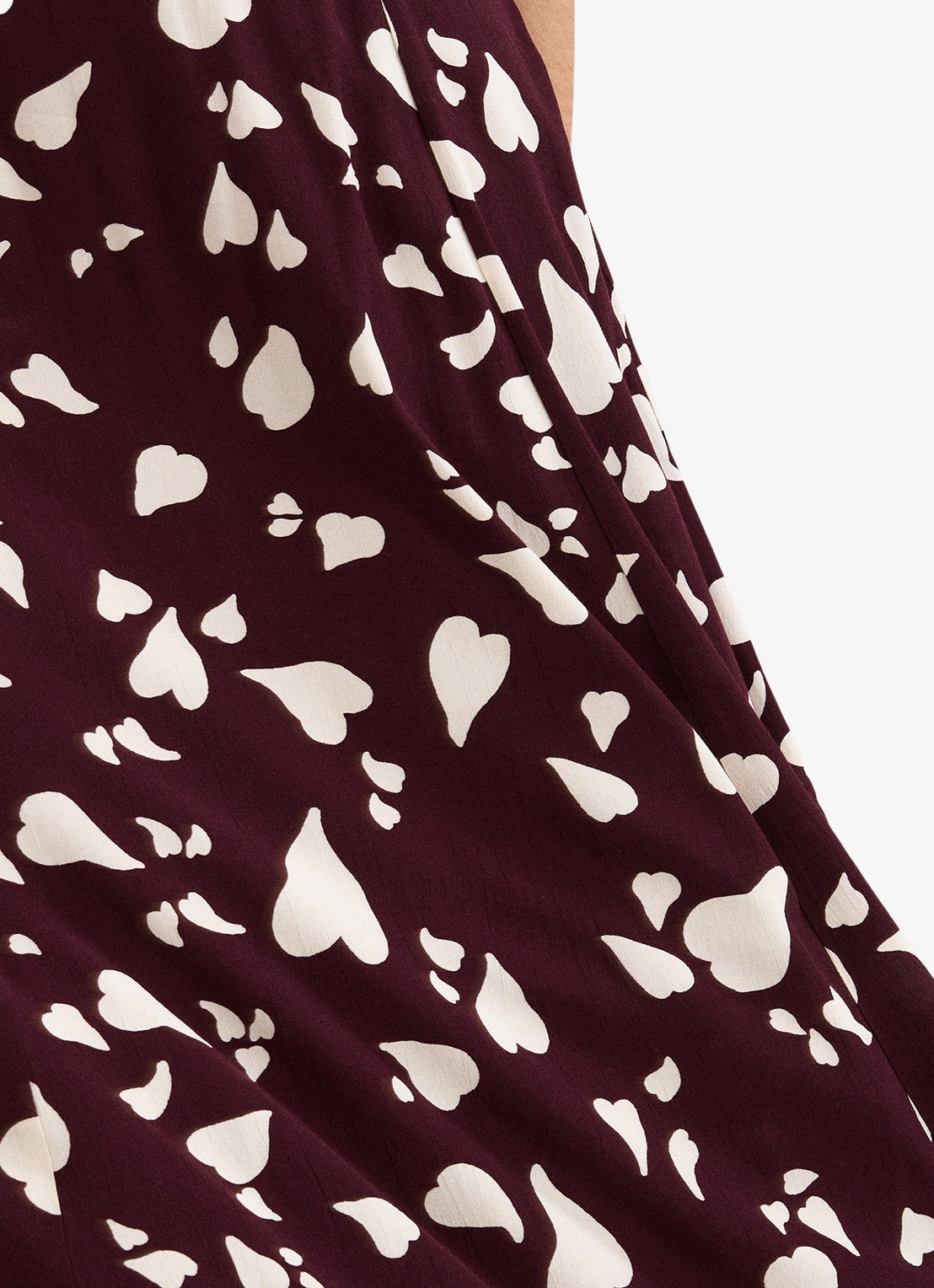 Phase Eight Valentina A-lijn maxi rok met grafische print - detail 4 bordeauxrood