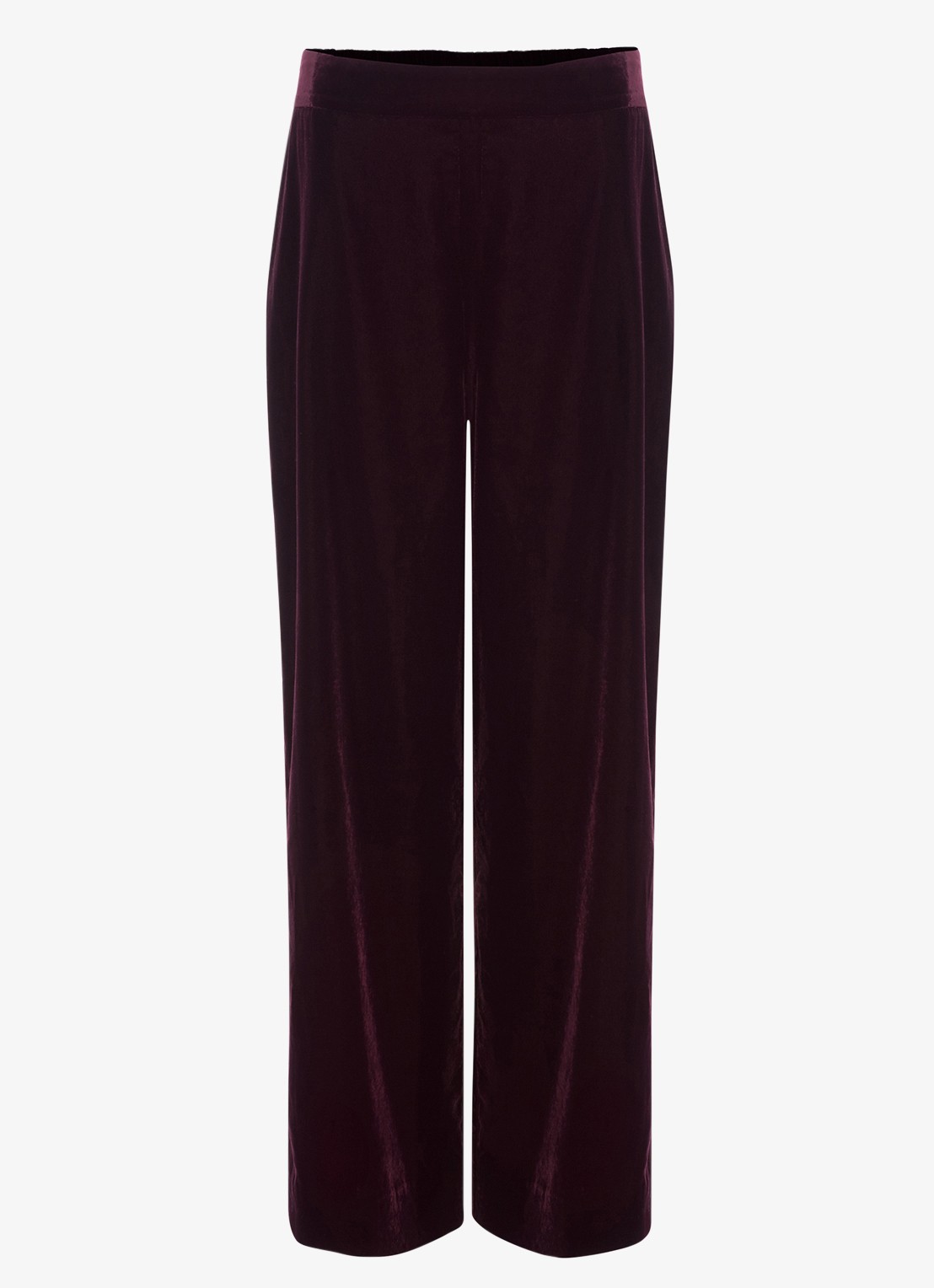Phase Eight Valentina high waist loose fit pantalon van fluweel - voorkant paars