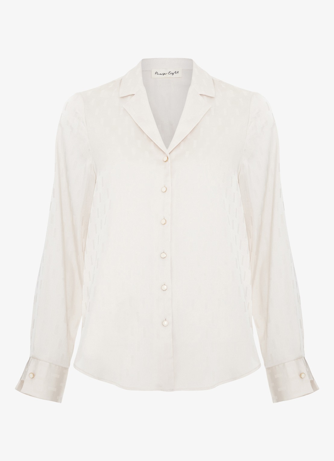 Phase Eight Vega blouse met V-hals - voorkant gebroken wit