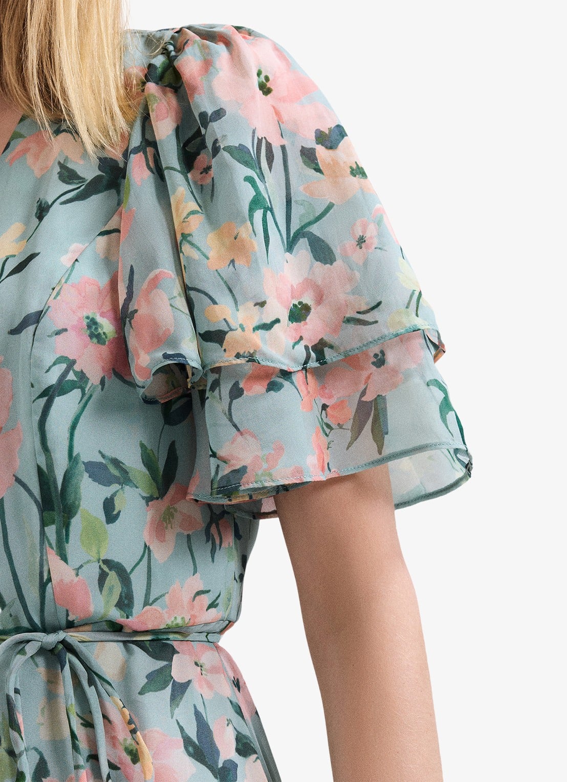 Phase Eight Violet midi jurk met bloemenprint - detail 2 multicolor