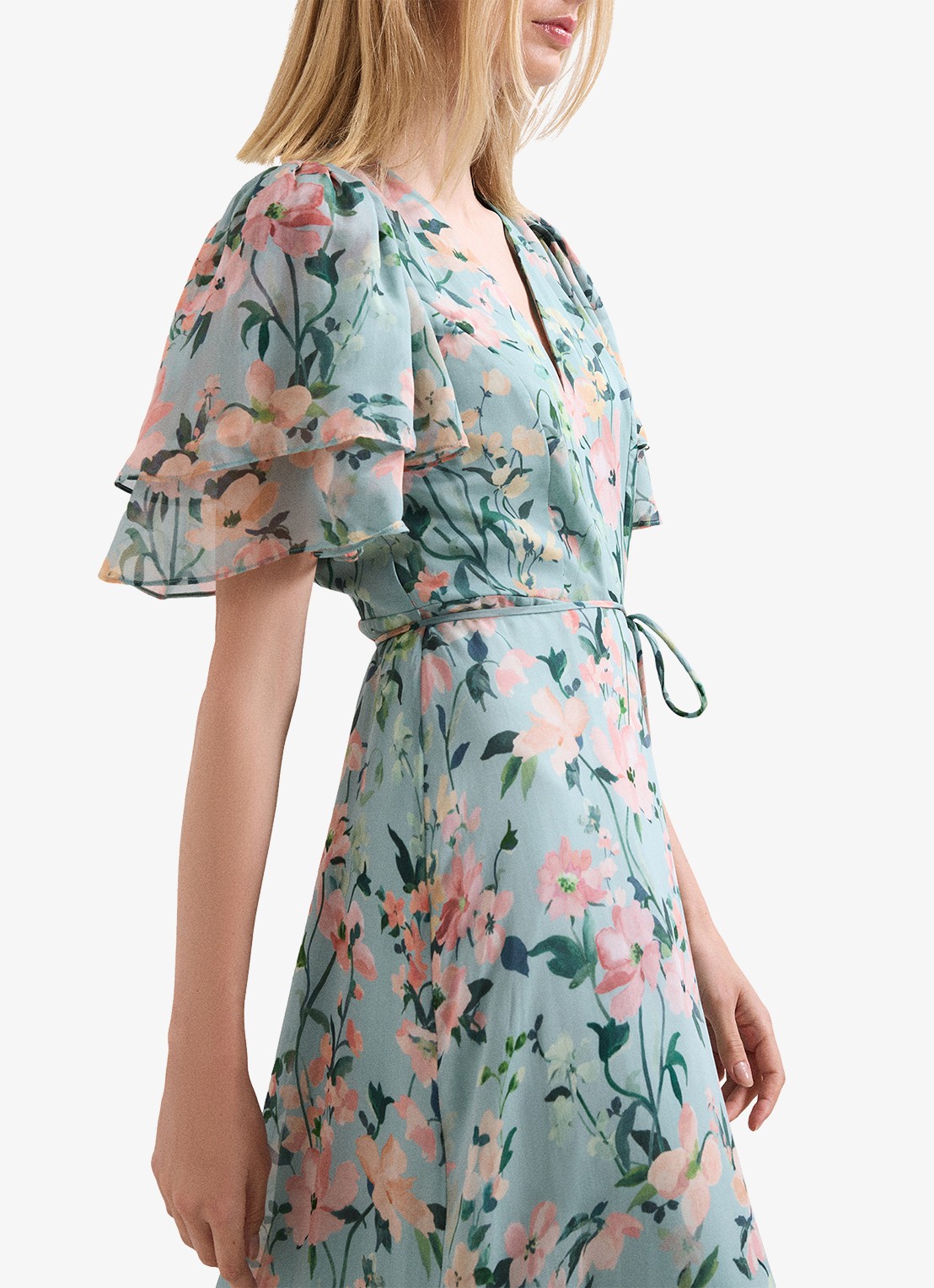 Phase Eight Violet midi jurk met bloemenprint - detail 3 multicolor