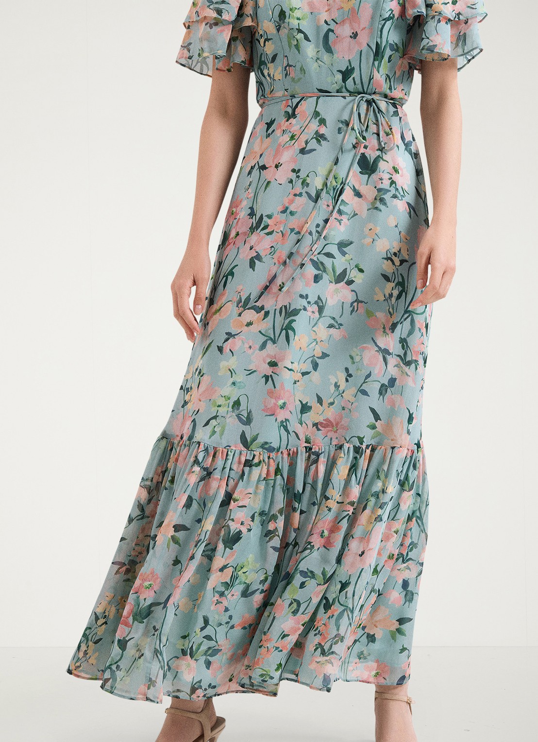 Phase Eight Violet midi jurk met bloemenprint - detail 4 multicolor