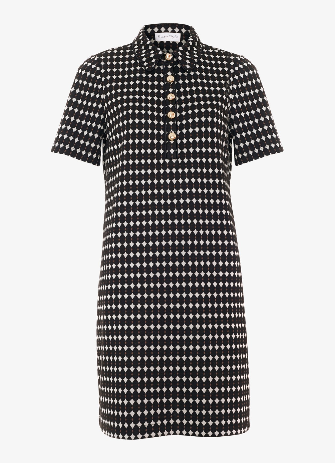 Phase Eight Vivienne mini tuniekjurk met print - voorkant 7 zwart