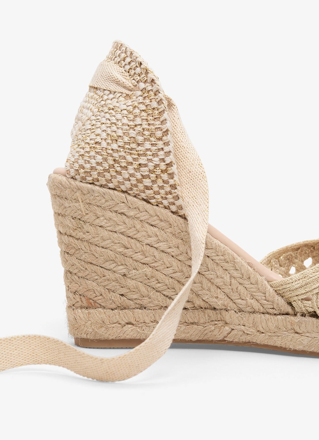 Phase Eight Wedge espadrilles met lurex - detail 3 beige