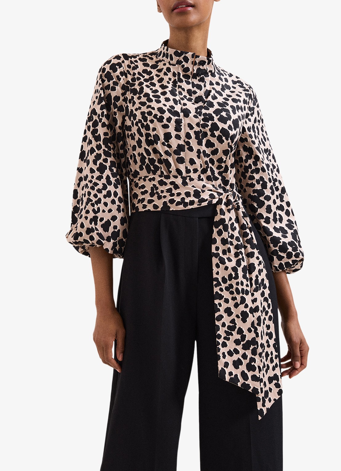 Phase Eight Wide fit jumpsuit met dierenprint - detail 4 zwart