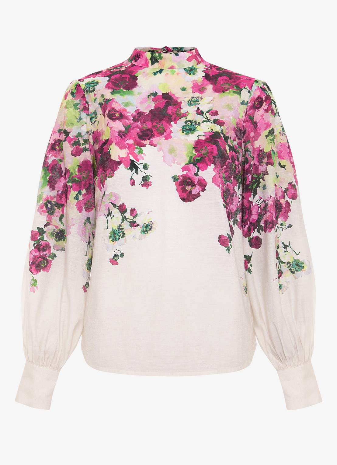 Phase Eight Winnie top in linnenblend met bloemenprint - voorkant 6 ivoor