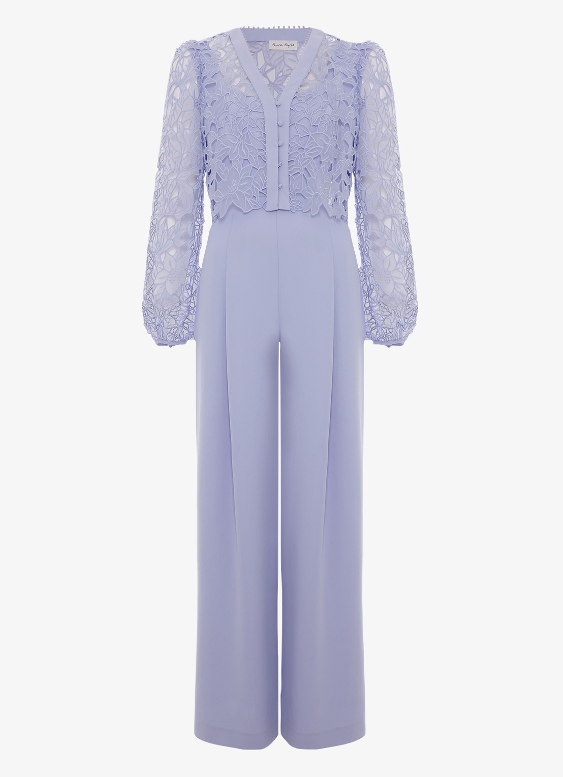 Phase Eight Winona wide fit jumpsuit met details van kant - voorkant 2 lichtpaars