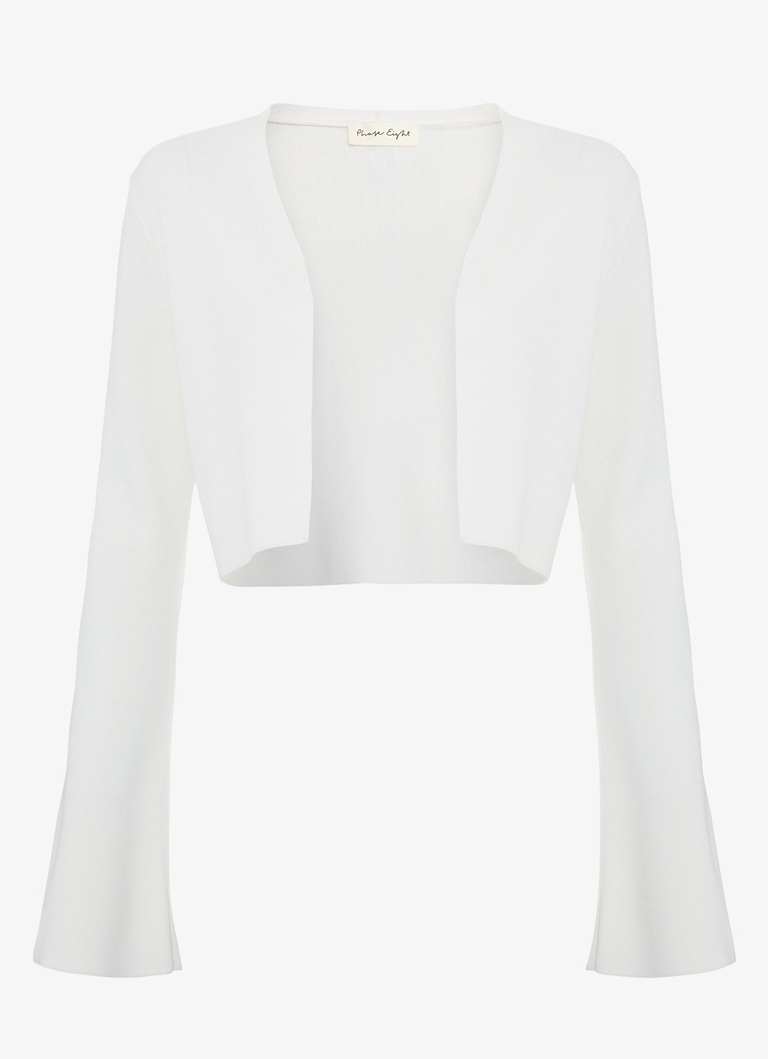 Phase Eight Yasmin bolero met ribstructuur - voorkant 2 wit