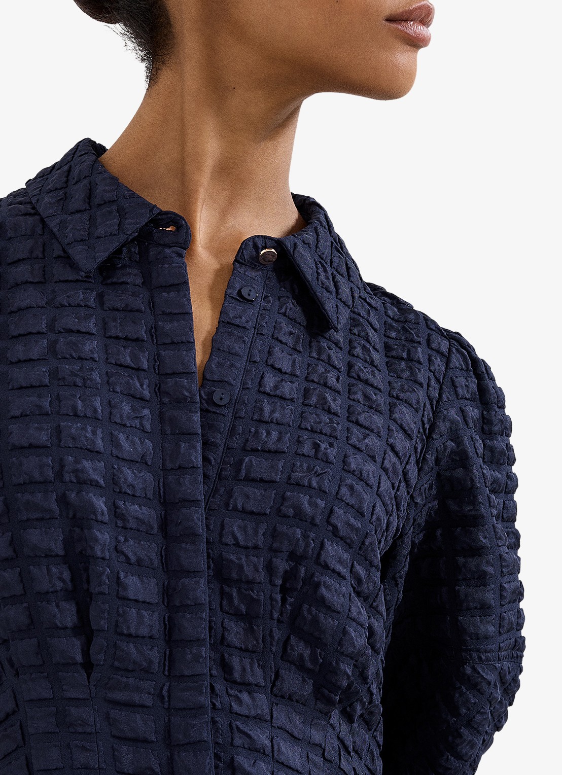 Phase Eight Yasmine midi jurk met pofmouw - detail 6 blauw